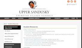 
							         Students Resources - Upper Sandusky Exempted Village Schools								  
							    