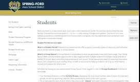 
							         Students - Spring-Ford Area School District								  
							    