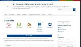 
							         Students – St. Theresa of Lisieux Catholic High School								  
							    