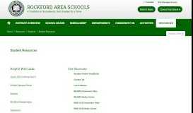 
							         Students / Student Resources - Rockford Area Schools								  
							    