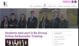 
							         Students take part in Be Strong Online Ambassador Training ...								  
							    