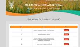 
							         Students Unique ID - Welcome to Agricultural Education Portal - ICAR								  
							    