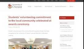 
							         Students' volunteering commitment to the local community celebrated ...								  
							    
