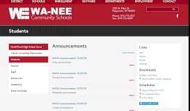 
							         Students - Wa-Nee Community Schools								  
							    