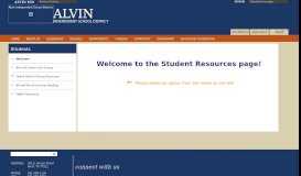 
							         Students / Welcome - Alvin ISD								  
							    