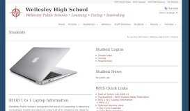 
							         Students | Wellesley High School - Wellesley Public Schools								  
							    