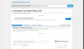 
							         student.testmasters.com at WI. TestMasters | Student Portal Login								  
							    