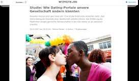 
							         Studie: Wie Dating-Portale unsere Gesellschaft ändern könnten ...								  
							    