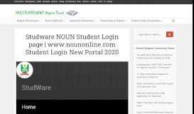 
							         Studware NOUN Student Login page | www ... - Nigeria Universities								  
							    