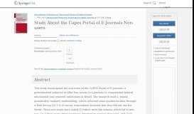 
							         Study About the Capes Portal of E-Journals Non-users | SpringerLink								  
							    