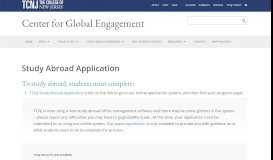 
							         Study Abroad Application - TCNJ Center for Global Engagement								  
							    