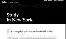 
							         Study in New York | Sotheby's Institute of Art								  
							    