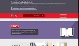 
							         Study support, advice and information | University of Reading								  
							    