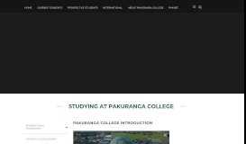 
							         Studying at Pakuranga College - Pakuranga College								  
							    