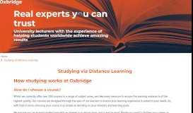 
							         Studying | How to study with us | Oxbridge - Oxbridge Home Learning								  
							    
