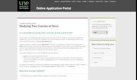 
							         Studying Two Courses at Once - UNE Online Application								  
							    