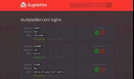 
							         studyladder.com passwords - BugMeNot								  
							    