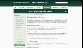 
							         StuInfo Guest Access | Office of Financial Aid | Michigan State University								  
							    