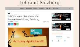 
							         STV Lehramt übernimmt die Lehramtausbildung Salzburg | Das ...								  
							    