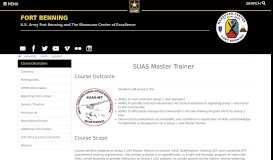 
							         SUAS Master Trainer - Fort Benning								  
							    