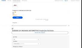 
							         SUBARU OF INDIANA AUTOMOTIVE Employee Reviews - Indeed								  
							    