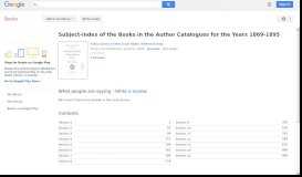 
							         Subject-index of the books in the author catalogues for the years ...								  
							    