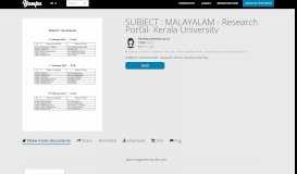 
							         SUBJECT : MALAYALAM - Research Portal- Kerala University - Yumpu								  
							    