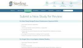 
							         Submit a New Study for Review - Sterling IRB								  
							    