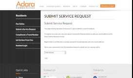 
							         Submit Service Request | Adara - Adara Communities								  
							    