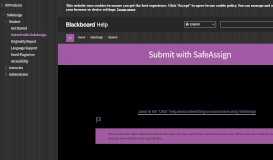 
							         Submit with SafeAssign | Blackboard Help								  
							    