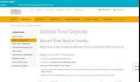 
							         Submit Your Deposit - Admissions - Loyola University New Orleans								  
							    