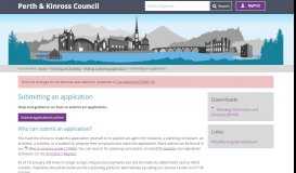 
							         Submitting an application - Perth & Kinross Council								  
							    