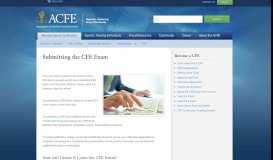 
							         Submitting the CFE Exam - Association of Certified Fraud Examiners								  
							    