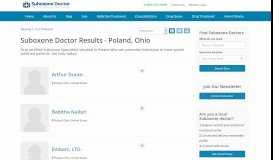 
							         Suboxone Doctors in Poland, Ohio - Suboxone Doctors Directory								  
							    