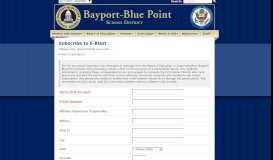 
							         Subscribe to E-blast - Bayport-Blue Point School District								  
							    