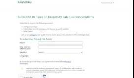 
							         Subscribe to news on Kaspersky Lab business solutions								  
							    