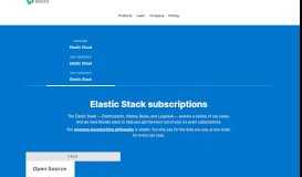 
							         Subscriptions · Elastic Stack Products & Support | Elastic								  
							    