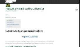
							         Substitute Management System - Hilmar Unified School District								  
							    