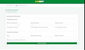 
							         Subway® México | Portal de facturación								  
							    
