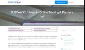 
							         Subway University Online Training & Partners Login								  
							    