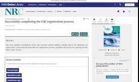 
							         Succesfully completing the CQC registration process | Nursing ...								  
							    