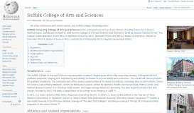 
							         Suffolk College of Arts and Sciences - Wikipedia								  
							    
