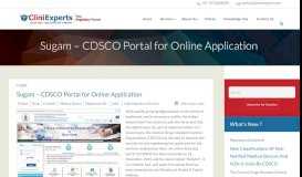 
							         Sugam- CDSCO Portal for Online Application | CliniExperts								  
							    