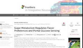 
							         Sugar Metabolism Regulates Flavor Preferences and Portal ... - Frontiers								  
							    