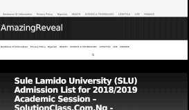 
							         Sule Lamido University (SLU) Admission List for 2018/2019 ...								  
							    