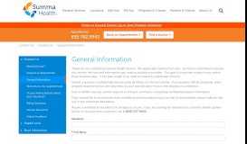 
							         Summa Health System - General Information								  
							    