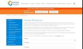 
							         Summa Health System - Human Resources								  
							    