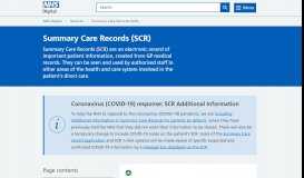 
							         Summary Care Records (SCR) - NHS Digital								  
							    