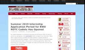 
							         Summer 2019 Internship Application Period for EWU ROTC ...								  
							    