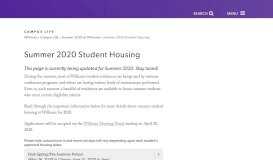 
							         Summer 2019 Student Housing - Student Life - Williams College								  
							    